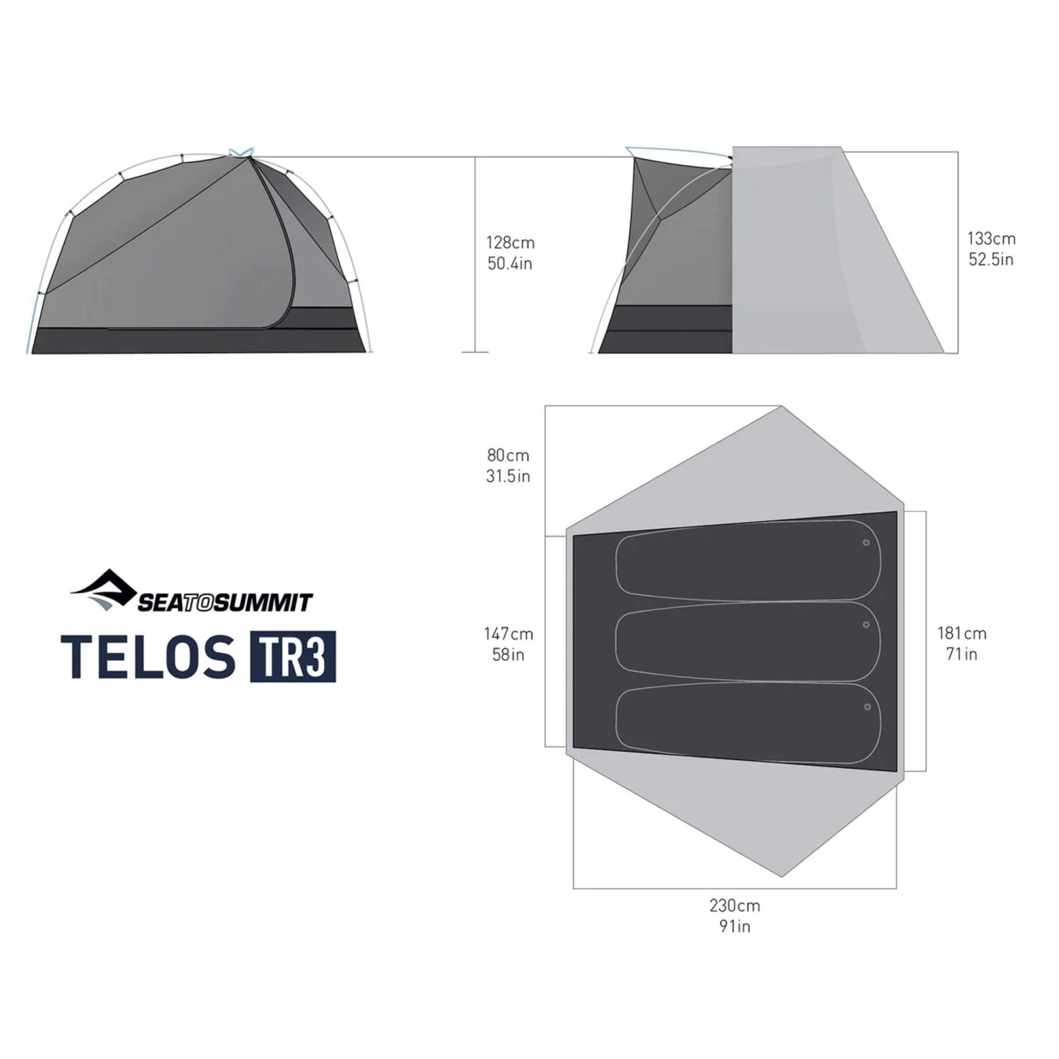 Sea To Summit IKOS TR TENT 3 PERSON - Kuppelzelt – Bild 2