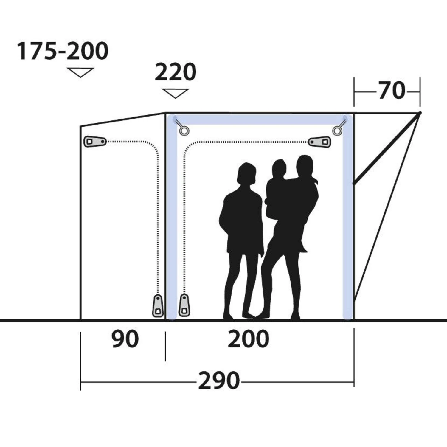 Outwell PARKVILLE 200SA - Busvorzelt 13 Outwell PARKVILLE 200SA - Busvorzelt – Bild 13